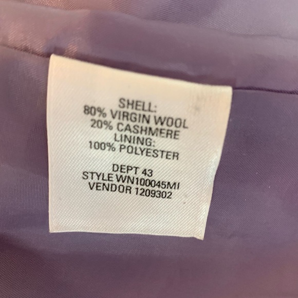 Lavender (Light Purple) Nordstrom Wool Cashmere Blazer Lined - Picture 6 of 6